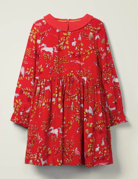 Woodland Printed Dress - Rockabilly Red Enchanted Woods Woodland Printed Dress - Rockabilly Red Enchanted Woods