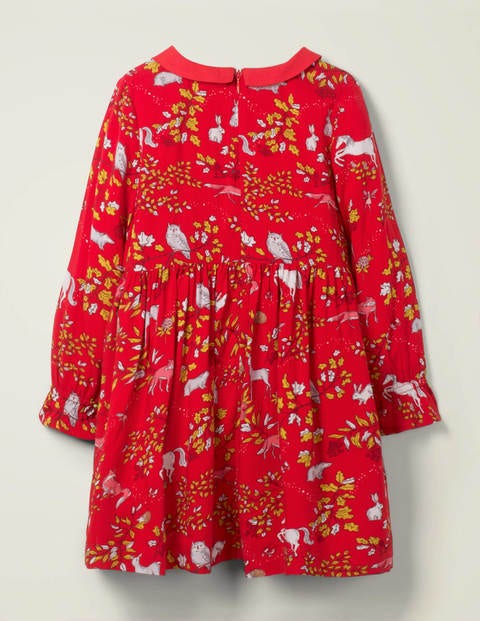 Woodland Printed Dress - Rockabilly Red Enchanted Woods Woodland Printed Dress - Rockabilly Red Enchanted Woods