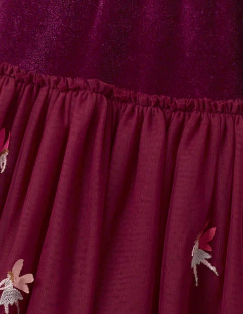 Velvet Appliqué Dress - Beetroot Purple Fairies Velvet Appliqué Dress - Beetroot Purple Fairies