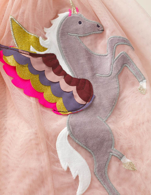 Kleid Mit Samtapplikation - Altrosa, Einhorn Kleid Mit Samtapplikation - Altrosa, Einhorn