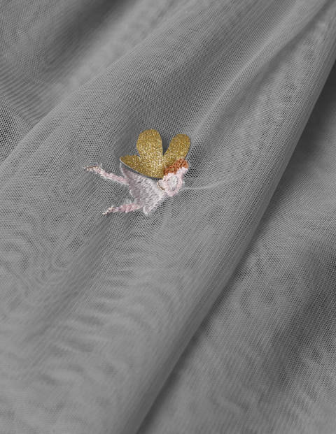 Velvet Appliqué Dress - Silver Grey Fairies Velvet Appliqué Dress - Silver Grey Fairies