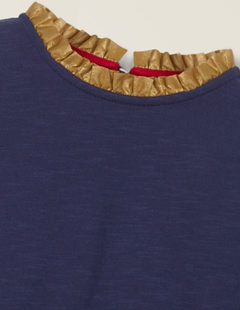 Jersey Woven Dress - Navy/Gold Jersey Woven Dress - Navy/Gold