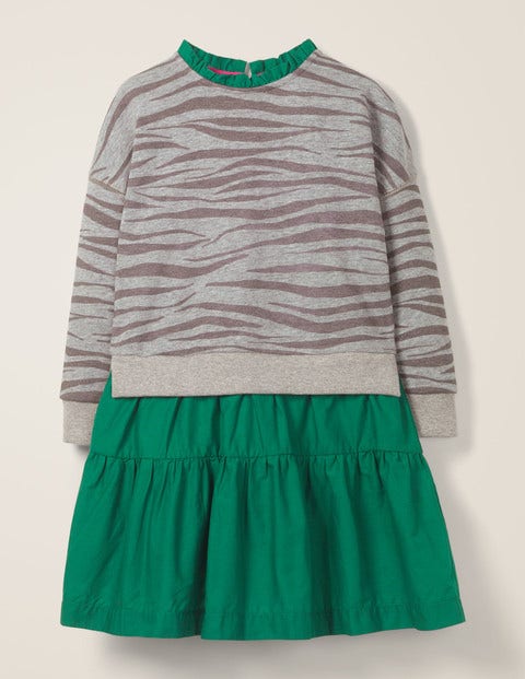 Jersey Woven Dress - Grey Marl Zebra Jersey Woven Dress - Grey Marl Zebra