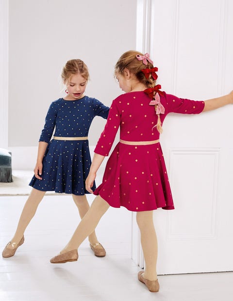 Spotty Skater Dress - Navy Spot Spotty Skater Dress - Navy Spot