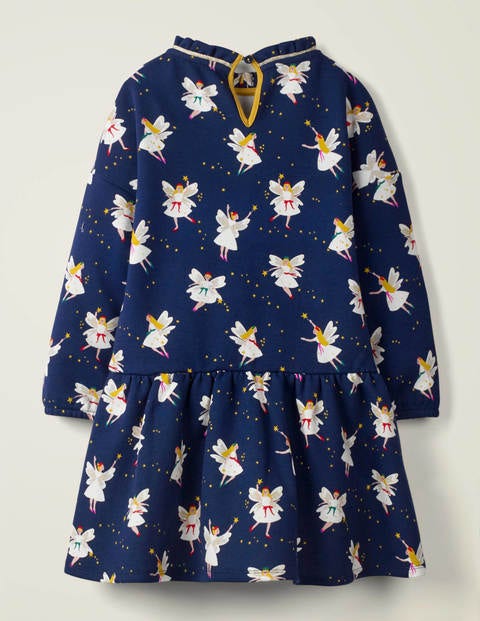 Cosy Bow Dress - College Blue Festive Fairies Cosy Bow Dress - College Blue Festive Fairies