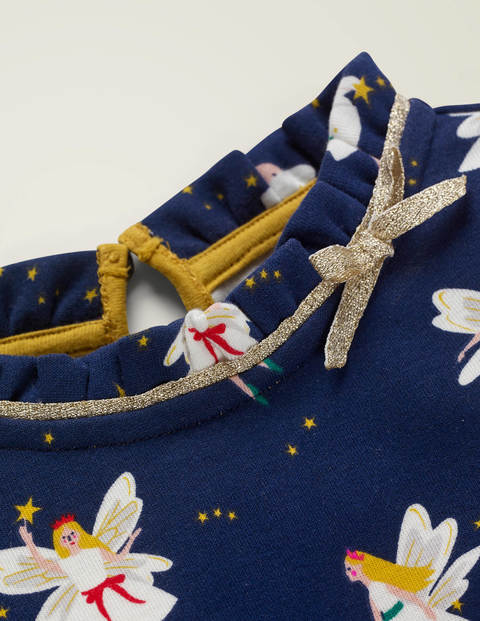 Cosy Bow Dress - College Blue Festive Fairies Cosy Bow Dress - College Blue Festive Fairies
