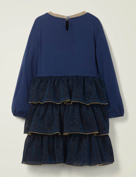 Tiered Sparkle Jersey Dress - College Blue Tiered Sparkle Jersey Dress - College Blue