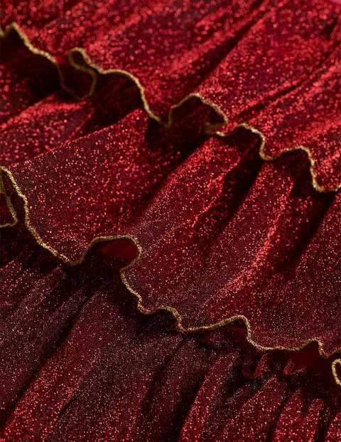 Tiered Sparkle Jersey Dress - Bramble Red Tiered Sparkle Jersey Dress - Bramble Red