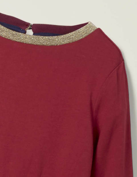 Tiered Sparkle Jersey Dress - Bramble Red Tiered Sparkle Jersey Dress - Bramble Red