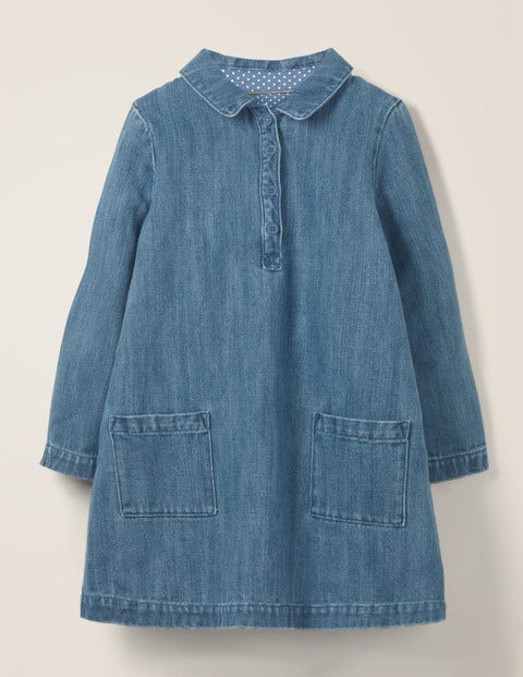 Button-Through Dress - Mid Vintage Denim Button-Through Dress - Mid Vintage Denim