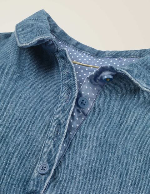 Button-Through Dress - Mid Vintage Denim Button-Through Dress - Mid Vintage Denim