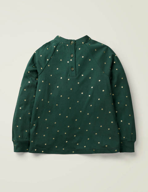 Foil Print Star Top - Emerald Night Green Gold Stars Foil Print Star Top - Emerald Night Green Gold Stars
