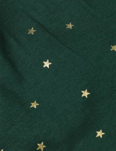 Foil Print Star Top - Emerald Night Green Gold Stars Foil Print Star Top - Emerald Night Green Gold Stars