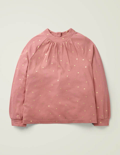 Foil Print Star Top - Dusky Rose Gold Stars Foil Print Star Top - Dusky Rose Gold Stars