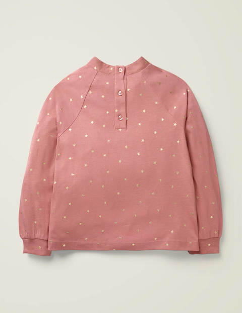 Foil Print Star Top - Dusky Rose Gold Stars Foil Print Star Top - Dusky Rose Gold Stars