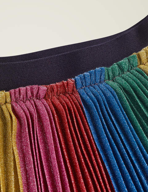 Sparkly Pleated Midi Skirt - Sparkly Rainbow Stripe Sparkly Pleated Midi Skirt - Sparkly Rainbow Stripe
