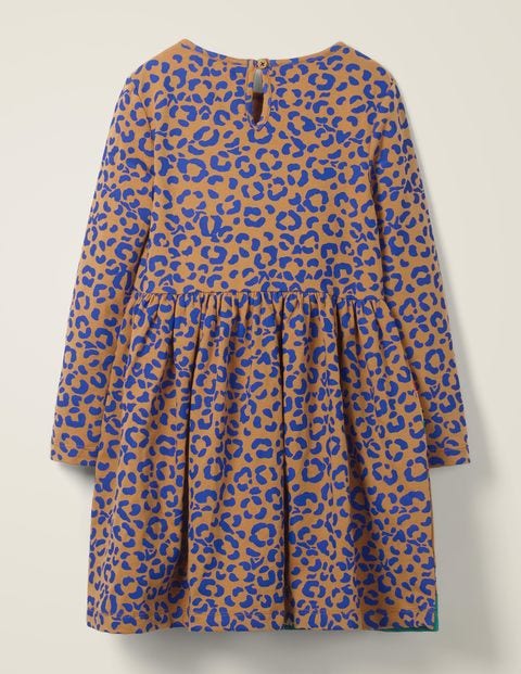 Gemustertes Kleid Mit Applikation - Leopardenmuster Gemustertes Kleid Mit Applikation - Leopardenmuster