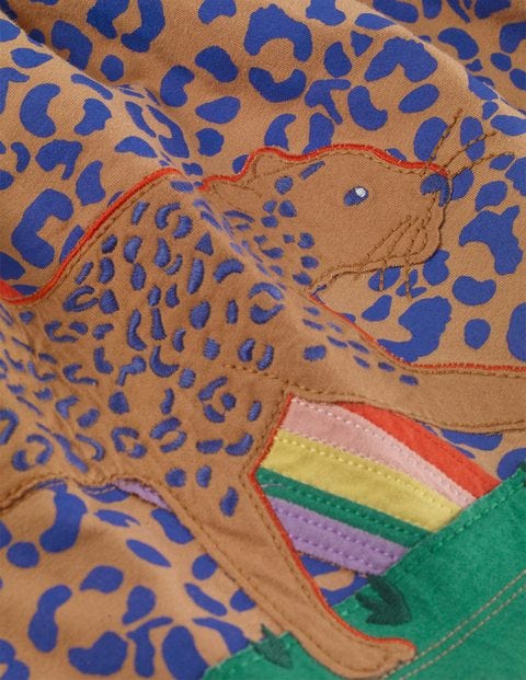Gemustertes Kleid Mit Applikation - Leopardenmuster Gemustertes Kleid Mit Applikation - Leopardenmuster