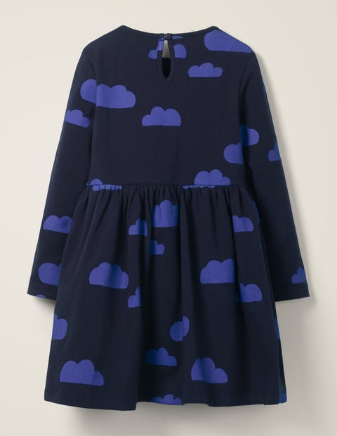 Gemustertes Kleid mit Applikation - Navy, Liebeswolken, Einhörner Gemustertes Kleid mit Applikation - Navy, Liebeswolken, Einhörner