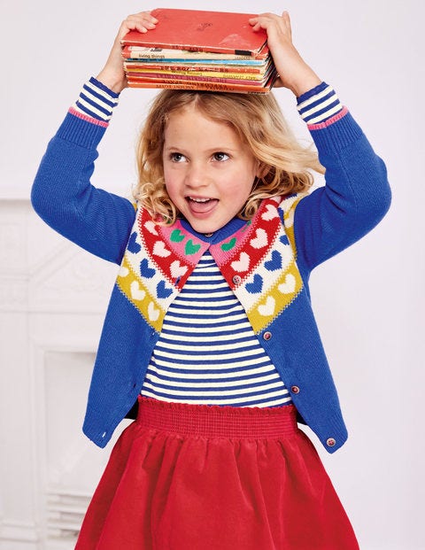 Cosy Fair Isle Cardigan - Duke Blue Hearts Cosy Fair Isle Cardigan - Duke Blue Hearts