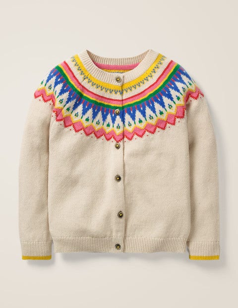 Cosy Fair Isle Cardigan - Ecru Marl Cosy Fair Isle Cardigan - Ecru Marl