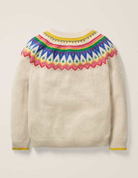 Cosy Fair Isle Cardigan - Ecru Marl Cosy Fair Isle Cardigan - Ecru Marl