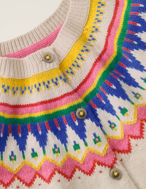 Cosy Fair Isle Cardigan - Ecru Marl Cosy Fair Isle Cardigan - Ecru Marl