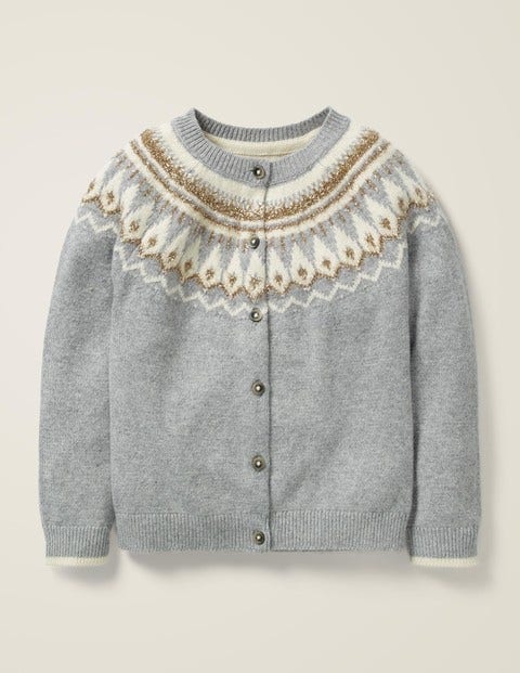Cosy Fair Isle Cardigan - Grey Marl Cosy Fair Isle Cardigan - Grey Marl