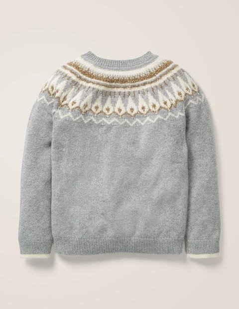 Cosy Fair Isle Cardigan - Grey Marl Cosy Fair Isle Cardigan - Grey Marl