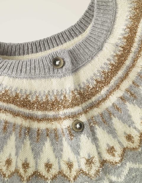 Cosy Fair Isle Cardigan - Grey Marl Cosy Fair Isle Cardigan - Grey Marl