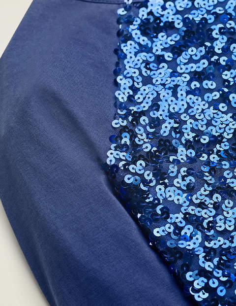 Sequin Raglan T-Shirt - College Blue Sequin Raglan T-Shirt - College Blue