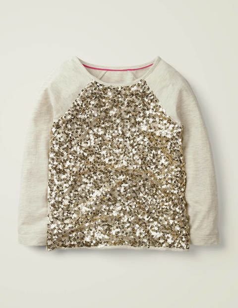 Sequin Raglan T-Shirt - Oatmeal Marl Sequin Raglan T-Shirt - Oatmeal Marl