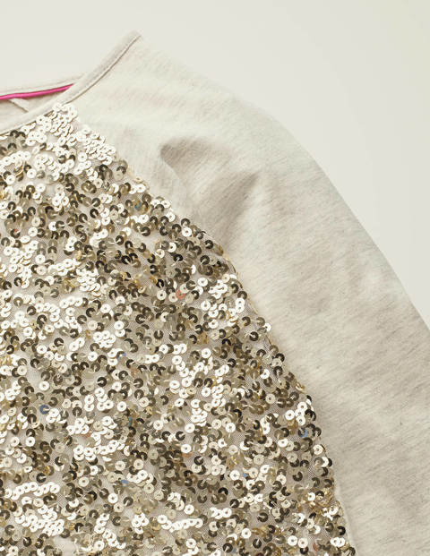 Sequin Raglan T-Shirt - Oatmeal Marl Sequin Raglan T-Shirt - Oatmeal Marl