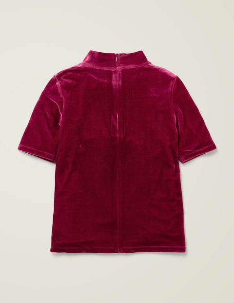 Embellished Velvet T-Shirt - Red Moon and Stars Embellished Velvet T-Shirt - Red Moon and Stars