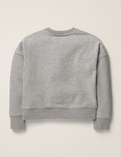 Flocked Animal Sweatshirt - Grey Marl Cat Flocked Animal Sweatshirt - Grey Marl Cat