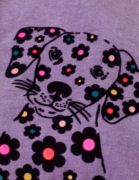 Flocked Animal Sweatshirt - Aster Purple Marl Dog Flocked Animal Sweatshirt - Aster Purple Marl Dog