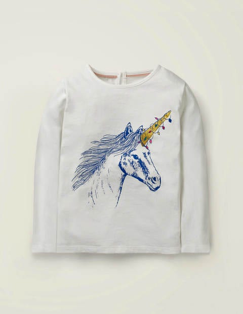 Festive Sparkle T-Shirt - Ivory Unicorn Festive Sparkle T-Shirt - Ivory Unicorn