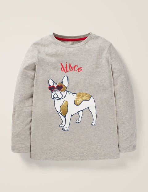 Colour-Change Animal T-Shirt - Grey Marl Bull Dog Colour-Change Animal T-Shirt - Grey Marl Bull Dog