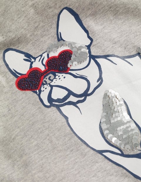Colour-Change Animal T-Shirt - Grey Marl Bull Dog Colour-Change Animal T-Shirt - Grey Marl Bull Dog