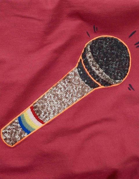 Sequin Music T-Shirt - Bramble Red Microphone Sequin Music T-Shirt - Bramble Red Microphone