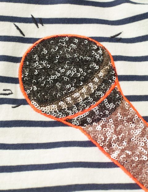 Sequin Music T-Shirt - Ivory/College Blue Microphone Sequin Music T-Shirt - Ivory/College Blue Microphone