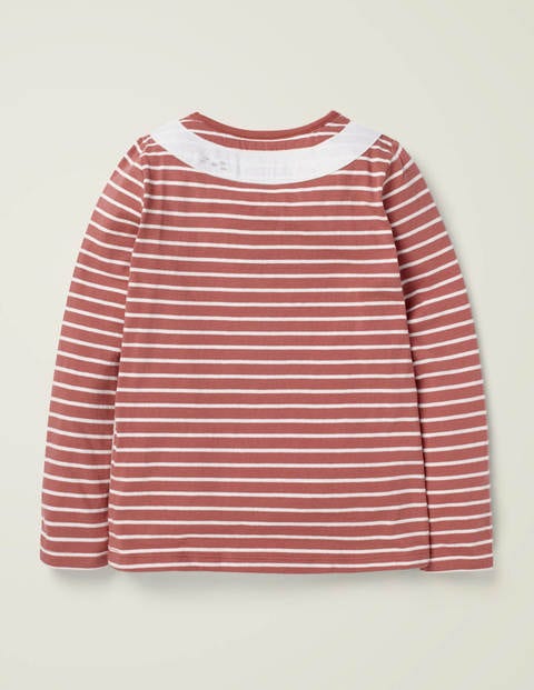 Stripy Animal Appliqué T-Shirt - Dusky Rose Pink/Ivory Swan Stripy Animal Appliqué T-Shirt - Dusky Rose Pink/Ivory Swan