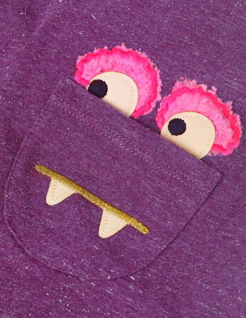 Oberteil Mit Monstern - Violett, Glitzer Oberteil Mit Monstern - Violett, Glitzer