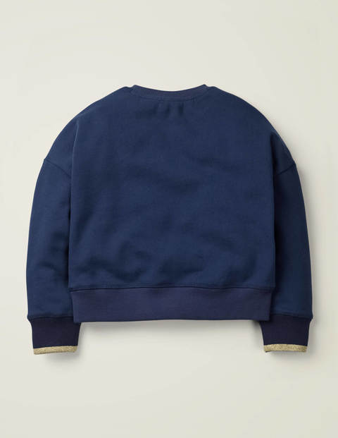 Verziertes Sweatshirt - Dunkelblau, Einhorn Verziertes Sweatshirt - Dunkelblau, Einhorn