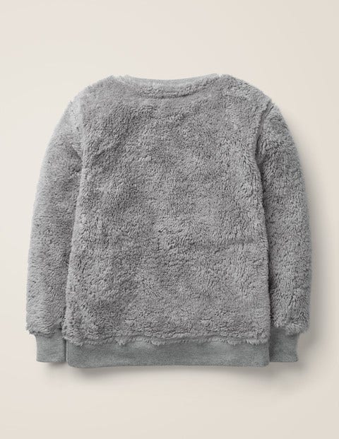 Flauschiges Sweatshirt - Vintage-Grau, Häschen Flauschiges Sweatshirt - Vintage-Grau, Häschen