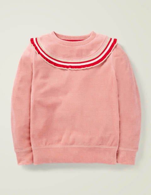 Sweatshirt Mit Rüschen Am Ausschnitt - Altrosa Sweatshirt Mit Rüschen Am Ausschnitt - Altrosa