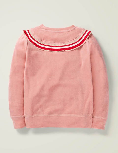 Sweatshirt Mit Rüschen Am Ausschnitt - Altrosa Sweatshirt Mit Rüschen Am Ausschnitt - Altrosa