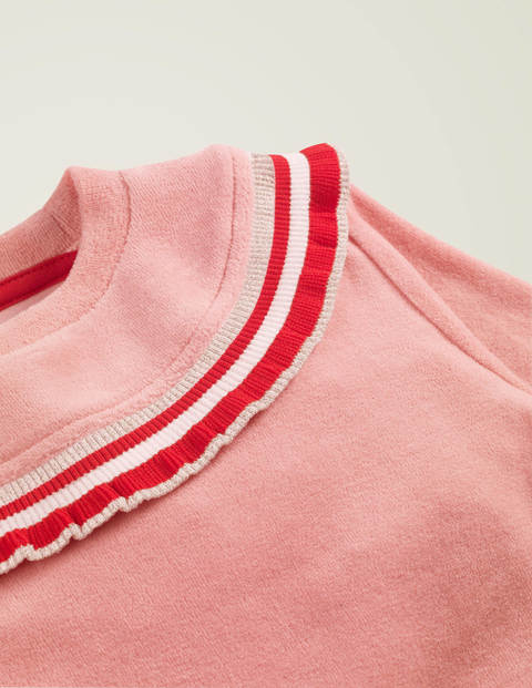 Sweatshirt Mit Rüschen Am Ausschnitt - Altrosa Sweatshirt Mit Rüschen Am Ausschnitt - Altrosa
