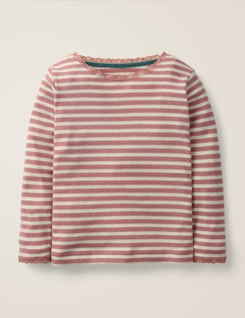 Sparkly Pointelle T-Shirt - Dusky Rose Pink/Silver Lurex Sparkly Pointelle T-Shirt - Dusky Rose Pink/Silver Lurex