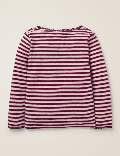 Sparkly Pointelle T-Shirt - Beetroot Purple/Gold Lurex Sparkly Pointelle T-Shirt - Beetroot Purple/Gold Lurex